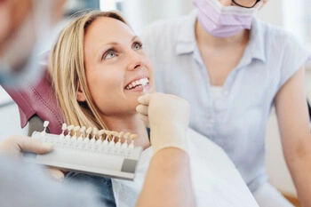 patient being prepped for veneer placement
